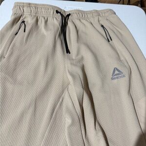 Reebok Beige Sweatpants with Black Accents